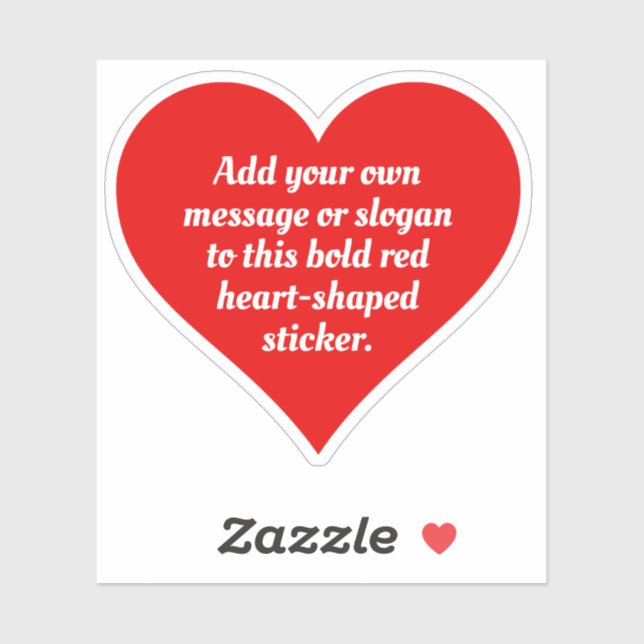 Sticker Forme de coeur rouge gras avec votre texte. (Feuille)
