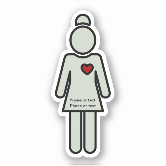 Sticker Forme de découpe du thème de l'infirmière Médicale (Devant)