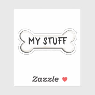 Sticker forme d'os de chien