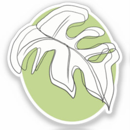 Sticker Forme géométrique de feuille de Monstera minimalis
