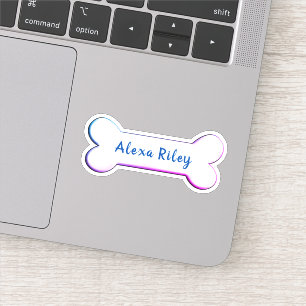 Sticker forme osseuse de chien arc-en-ciel