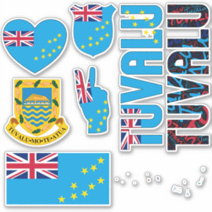 Sticker Formes Extraordinaires des Tuvalu Symboles nationa