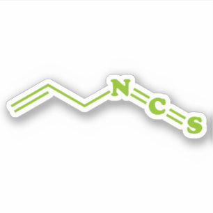 Sticker Formule moléculaire de l'isothiocyanate de Wasabi 