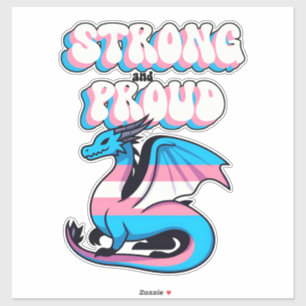 Sticker Forte Et Fière - Dragon De Fierté Transgenre