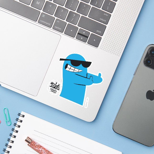 Sticker Foster's Home for Imaginary Friends | Cool Bloo (Ordinateur portable avec iPhone)