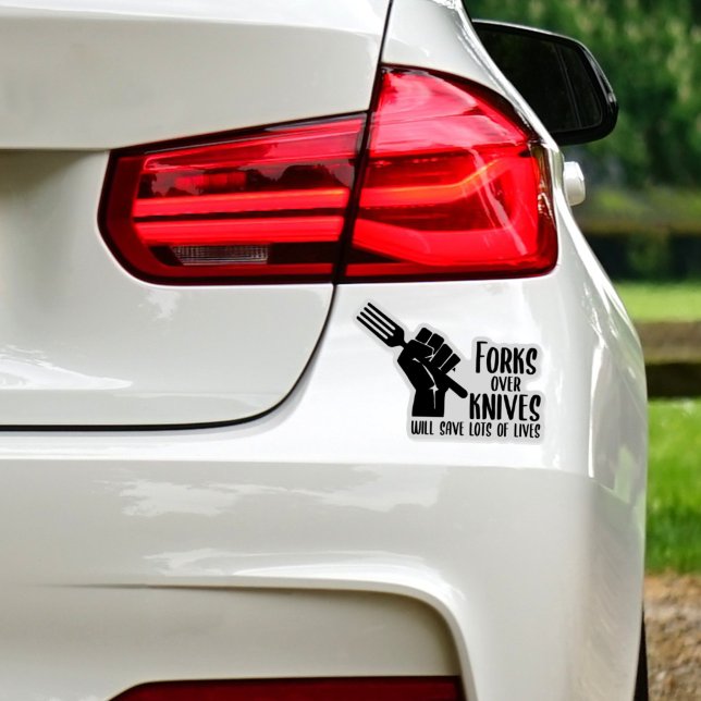 Sticker Fourches sur couteaux, Vegan (Créateur téléchargé)