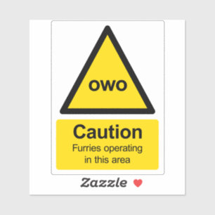 Sticker Fours de prudence fonctionnant dans cette zone aut