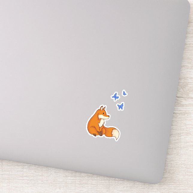 Sticker Fox and Butterflies (Détail)
