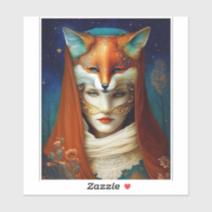 Sticker Fox Femme Surreal Imaginaire Art