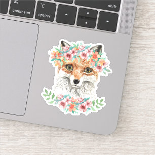 Sticker Fox floral