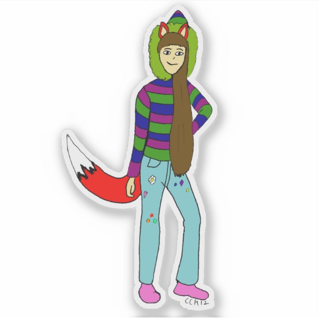 Sticker foxgirl (Devant)