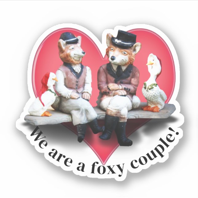 Sticker Foxy Couple Valentine's Day (Devant)