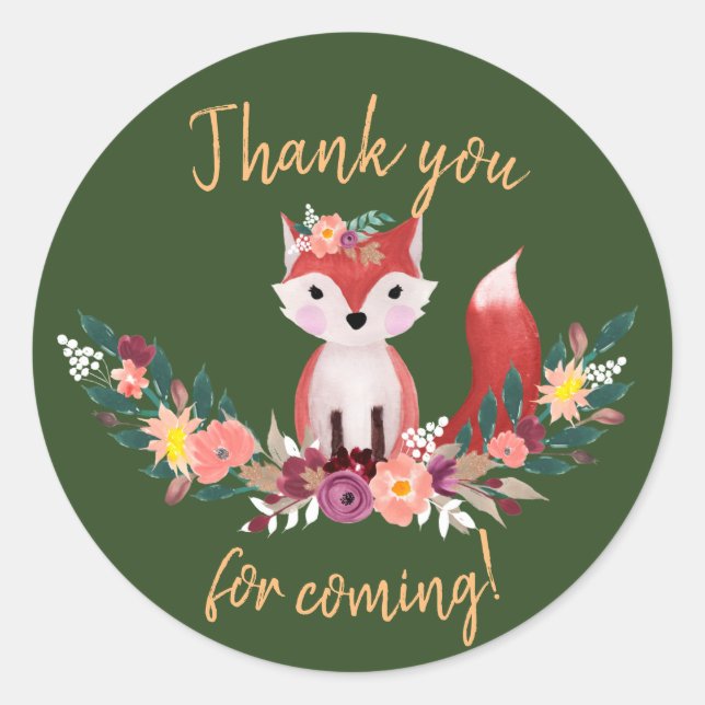 Sticker Foxy Round Birthday (Devant)
