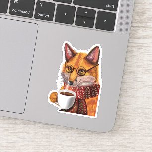 Sticker Foxy Tea Time