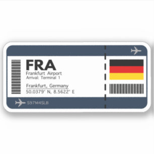 Sticker FRA Frankfurt Boarding Pass - Allemagne Ticket