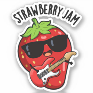 Sticker Fraise confiture Funky Fruit Pun