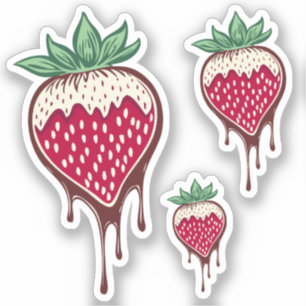 Sticker fraise couverte au chocolat