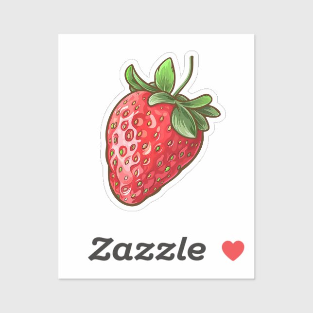 Sticker Fraise de dessin (Feuille)