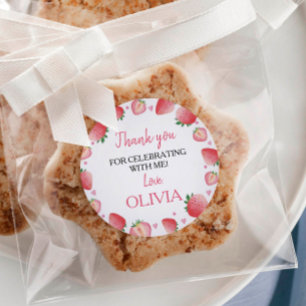 Sticker fraise Étiquette Anniversaire Baby shower