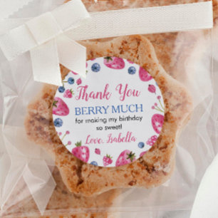 Sticker fraise Étiquette Anniversaire Baby shower