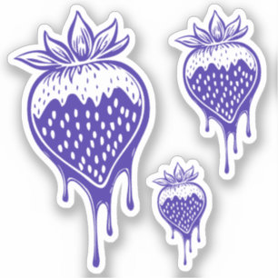 Sticker fraise trempée au chocolat