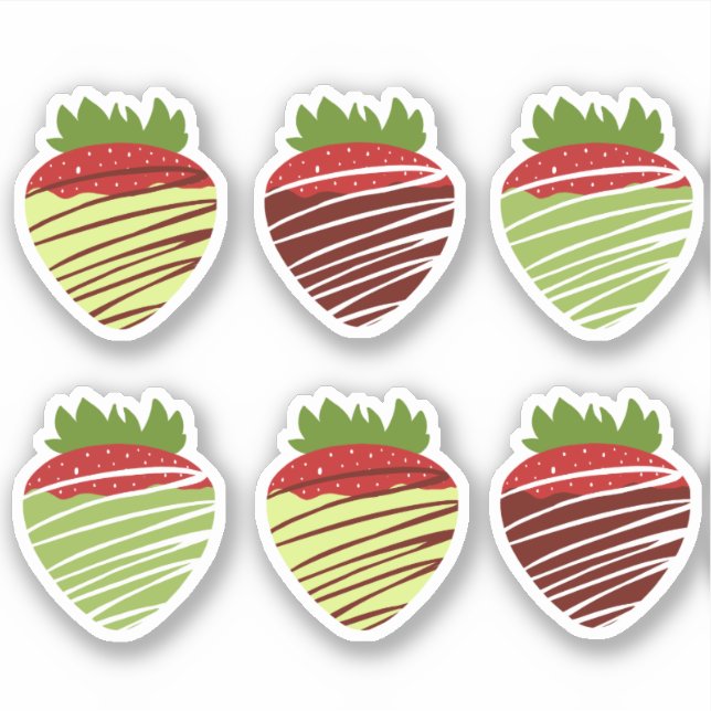 Sticker Fraises couvertes de chocolat de Matcha (Devant)