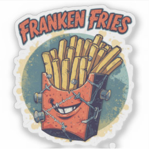 Sticker Franken Fries Funny Halloween Fries Pun