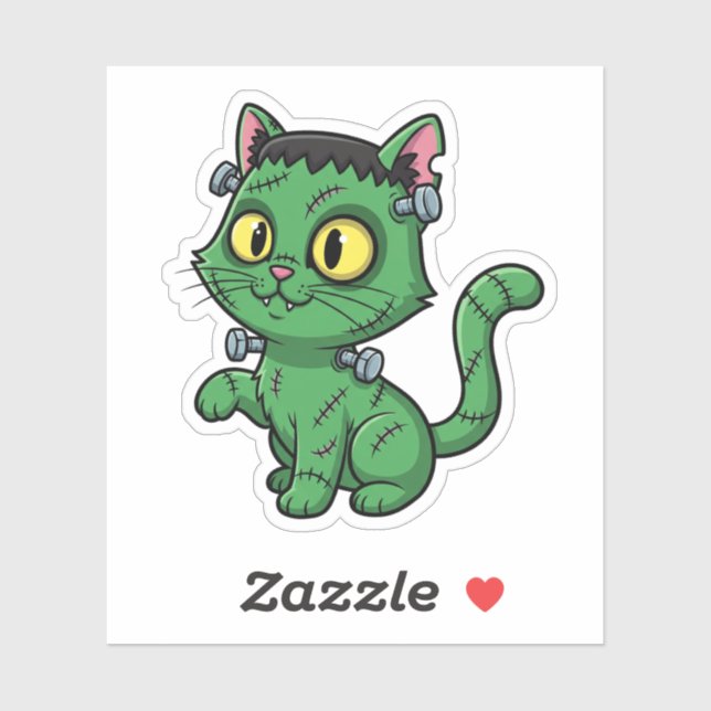 Sticker Frankenkitty - Cute Frankenstein Chat Halloween (Feuille)