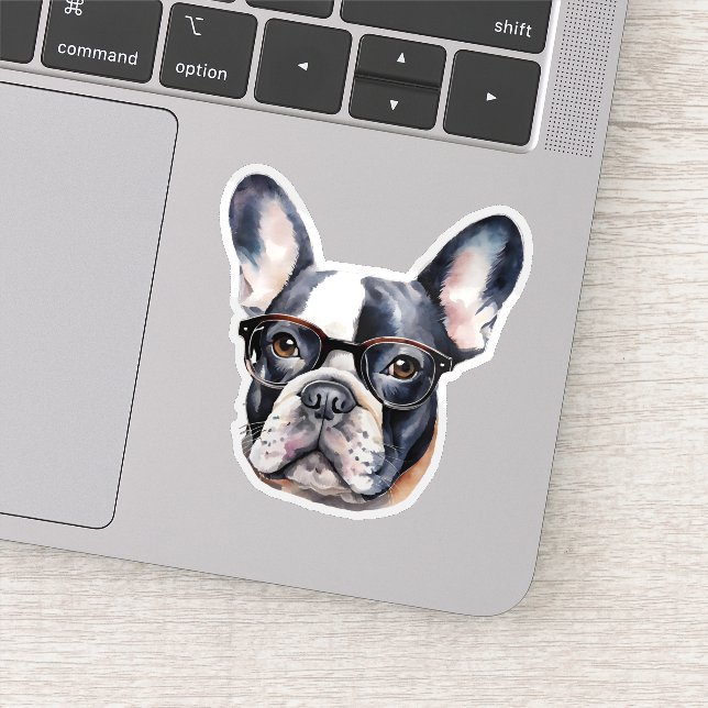 Sticker French Buldog Portant des lunettes imperméables (Détail)