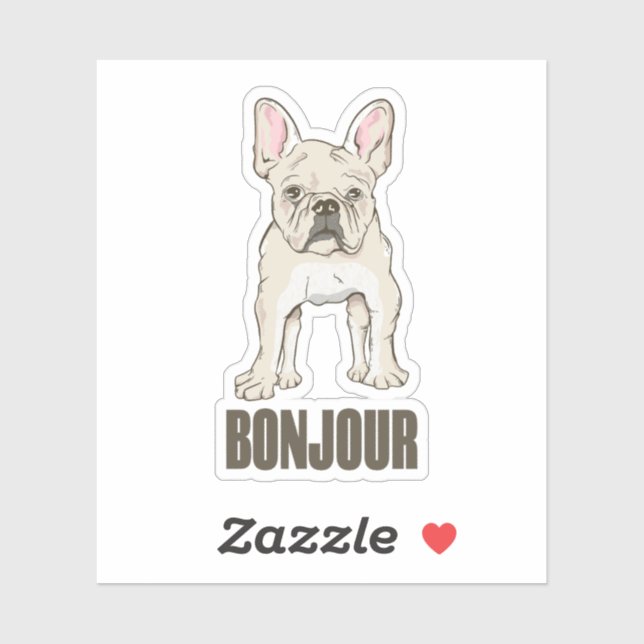 Sticker French Bulldog Bonjour (Feuille)