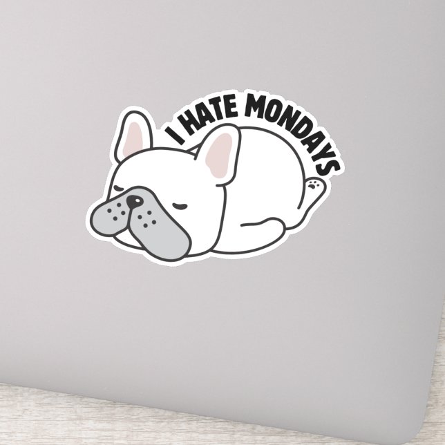 Sticker French Bulldog Je déteste les lundis étanche (Créateur téléchargé)