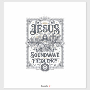 Sticker Fréquence d'onde sonore de Jésus Fréquence d'onde