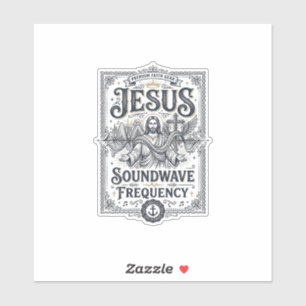 Sticker Fréquence d'onde sonore Jésus Fréquence d'onde son