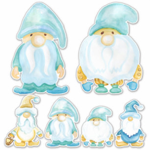 Sticker Frères Nains de Jardin Peinture Aquarelle Chambre