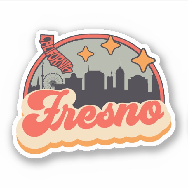 Sticker Fresno, Californie (Devant)