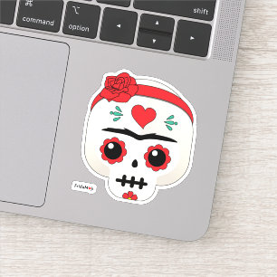 Sticker Frida Kahlo   FridaMoji - crâne de sucre