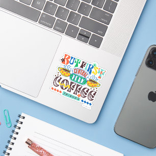 Sticker FRIENDS™   Mais d'abord Café Graphique Vibrant