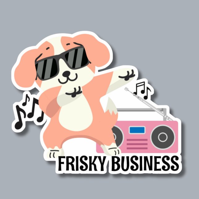 Sticker Fristy Business Dancing Chien imperméable (Créateur téléchargé)