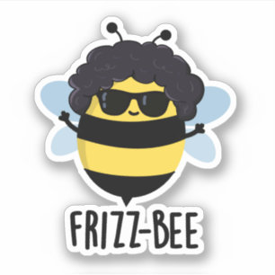 Sticker Frizz-Bee Funny Afro Bee Pun