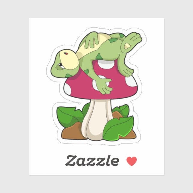 Sticker Frog at Sleeping with Mushroom (Feuille)
