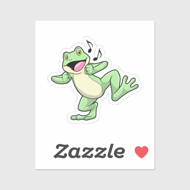 Sticker Frog Music Dance (Feuille)