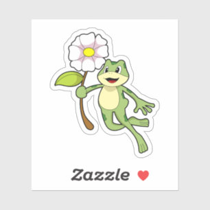 Sticker Frog with Flower.