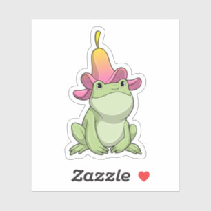 Sticker Frog with Plumeria