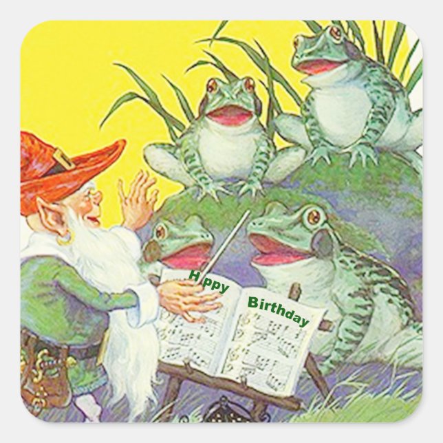 Sticker Frogs chanter Elf Directions Anniversaire  (Devant)