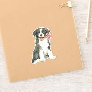 Sticker Frontière Rose Valentine Collie Vinyl
