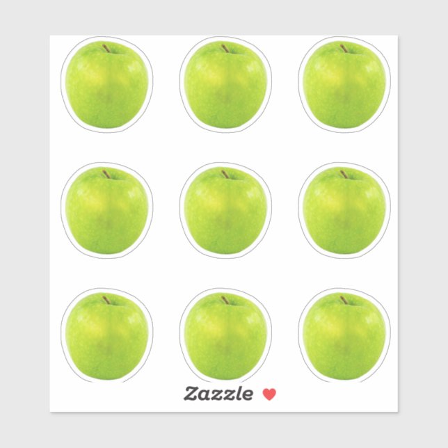 Sticker Fruit frais vert sain de pomme (Feuille)