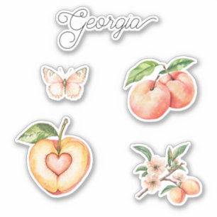 Sticker Fruit Heart Peach de Géorgie
