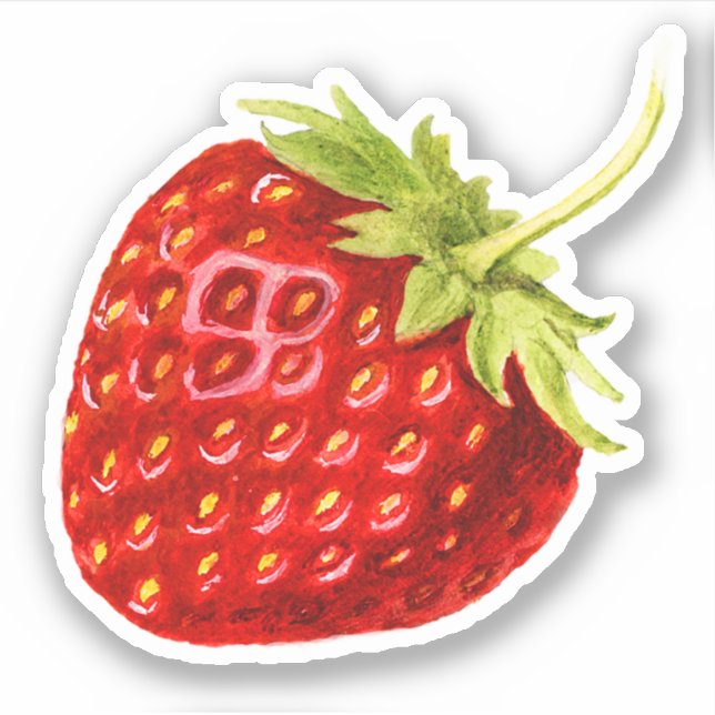 Sticker Fruit vintage de fraise rouge (Devant)