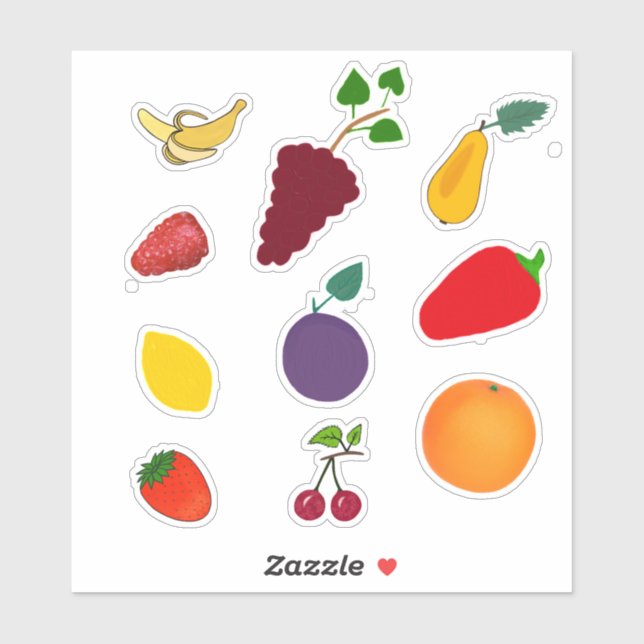 Sticker Fruits et légumes (Feuille)