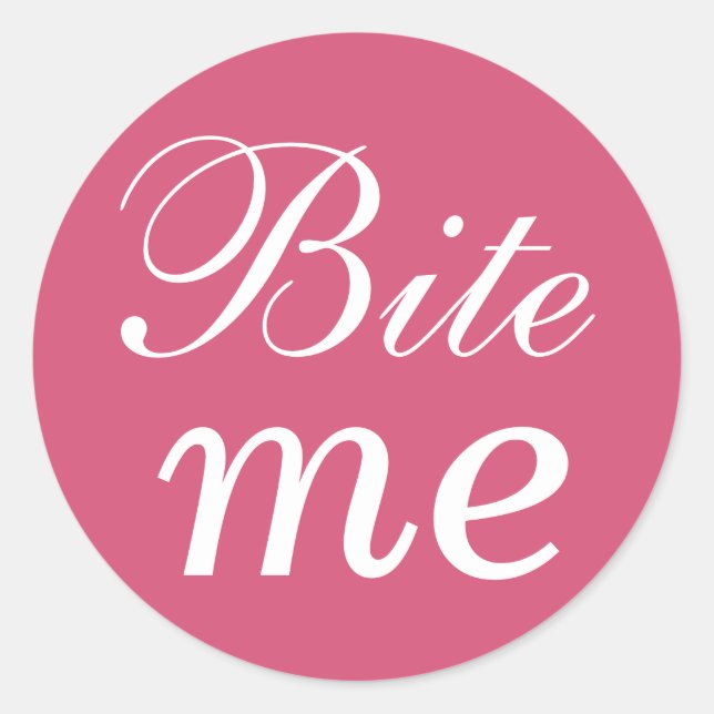 Sticker Fuchsia and White Bite Me (Devant)